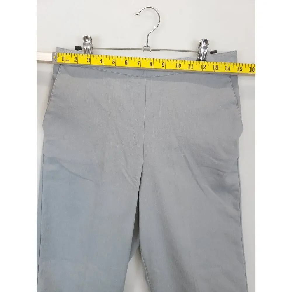 Alfred Dunner Pull-on Pants Proportioned Med Stretch Ramie Blend Women 12P‎ Gray